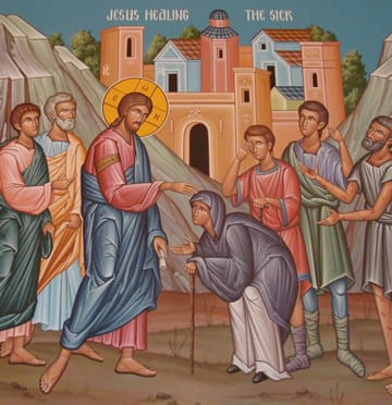 Jesus Healing Crippled Woman
